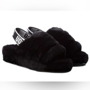 UGG Australia Fluff Yeah Slide Sandals for Women, Size US 8 Black